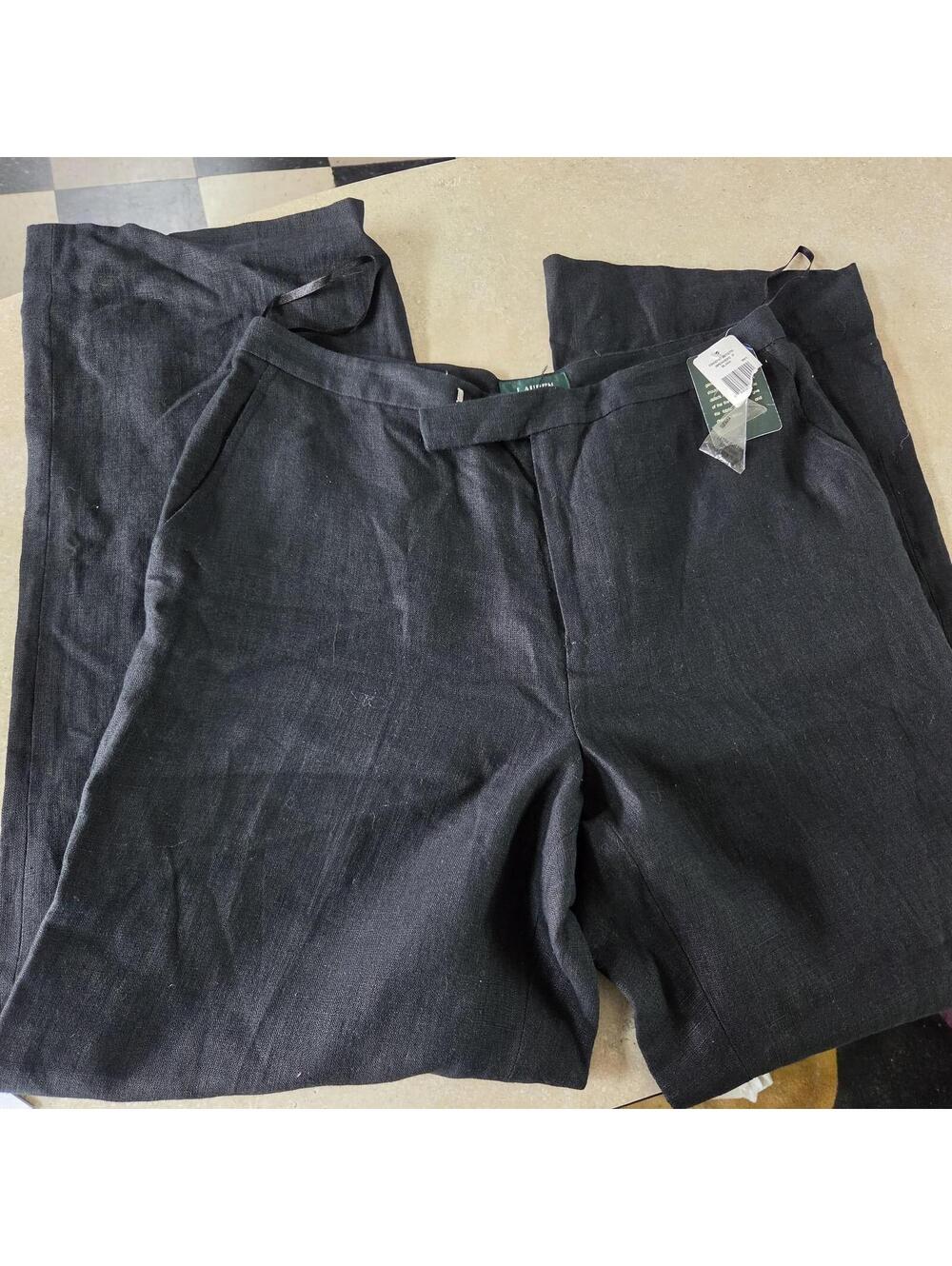 Lauren Ralph Lauren Black Linen Pants Size 16